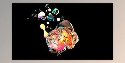 Creative abstract brain exploding with paint art (Videohive 30504594)
