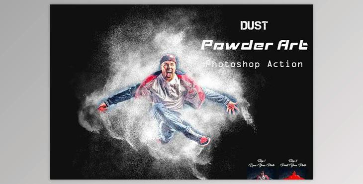 Dust Powder Art Photoshop Action CreativeMarket - 24240215