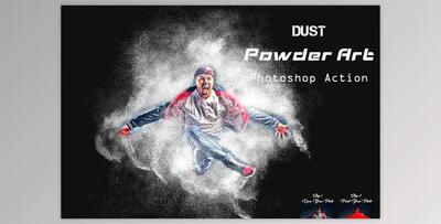 Dust Powder Art Photoshop Action CreativeMarket - 24240215