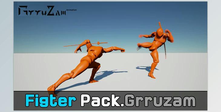 Unreal Engine - Animations Powerful Fighter Pack (Engine version 4.27, 5.0-5.2)