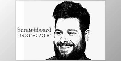 Scratchboard Photoshop Action CreativeMarket - 6800179