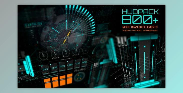 HUD Pack 800+ (Videohive 19616723) - AE Project