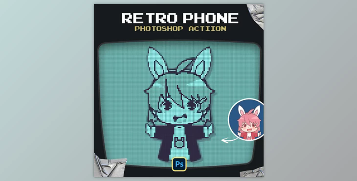 Retro Phone Photoshop Action