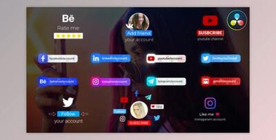 Social Media Subscribers for DaVinci Resolve (Videohive 44544578)
