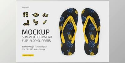 Flip-Flop Slippers Mockup Set CreativeMarket - 7500147