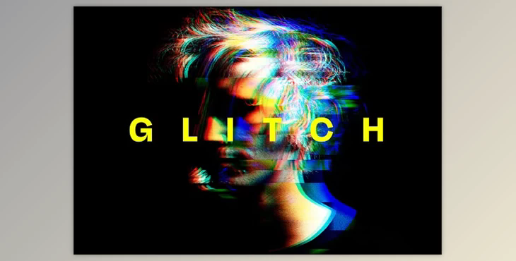 Screen Glitch Distort Photo Effect - 92195555