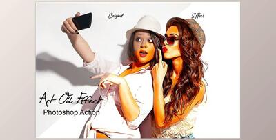 Art Oil Effect Photoshop Action CreativeMarket - 7401000