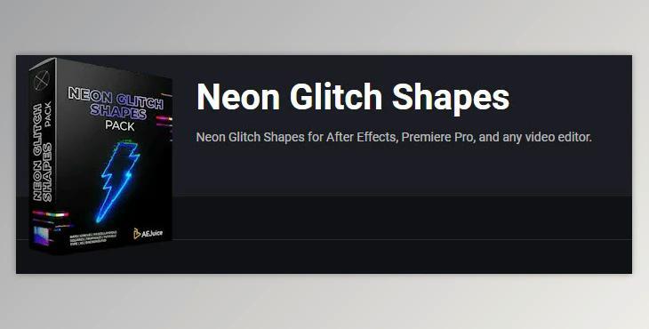 AEJuice – Neon Glitch Shapes for After Effects and Premiere Pro