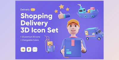 Deliverly – Shopping Delivery 3D CreativeMarket - 7362704