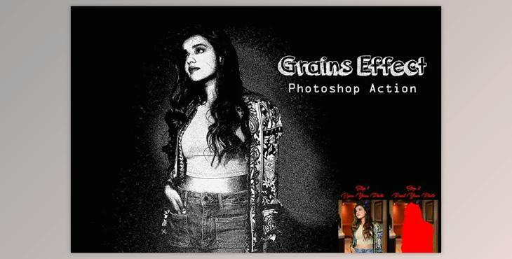 Grains Effect Photoshop Action Creativemarket - 13446483
