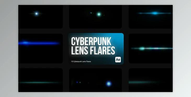Cyberpunk HUD Lens Flares for After Effects (Videohive 43960909) - AE Project