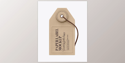 Paper Label With String Mockup - Front View 15589