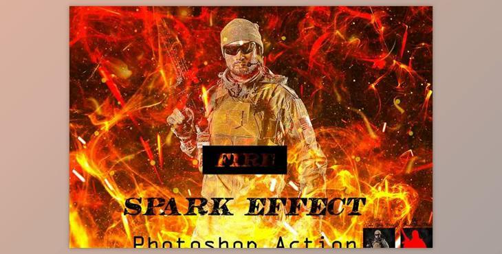 Fire Spark Effect Photoshop Action CreativeMarket - 13460070