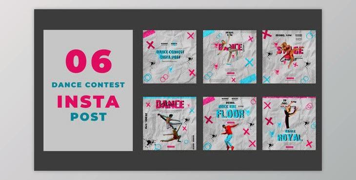 Rock The Floor Dance Contest Instagram Social Media Post (Videohive 39215614) - AE Project