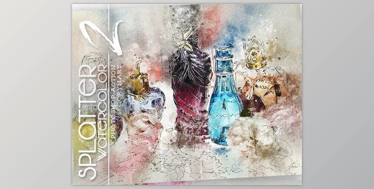 Splatter Watercolor 2 Photoshop Action GraphicRiver - 44080874