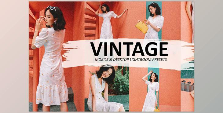 Vintage Preset For Lightroom CreativeMarket-5585593 (DNG, XMP) - Mobile, Desk