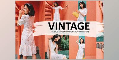 Vintage Preset For Lightroom CreativeMarket-5585593 (DNG, XMP) - Mobile, Desk