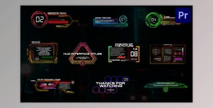 HUD Interface Titles for Premiere Pro (Videohive 37245903)