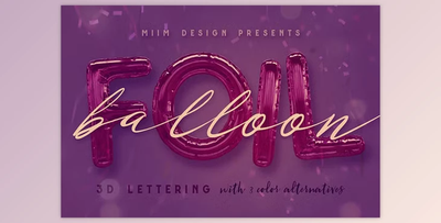 Foil Balloon – 3D Lettering Creativemarket – 1665813