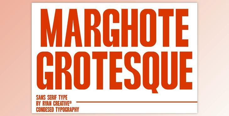 Marghote Grotesque - Condensed Bold Sans Serif Typeface