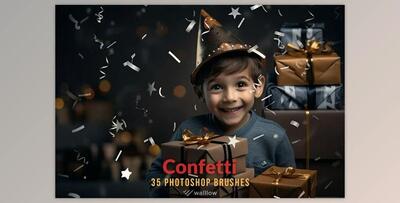 35 Confetti photoshop brushes