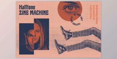 Halftone Zine Machine PSD + Action (CreativeMarket 2275646)