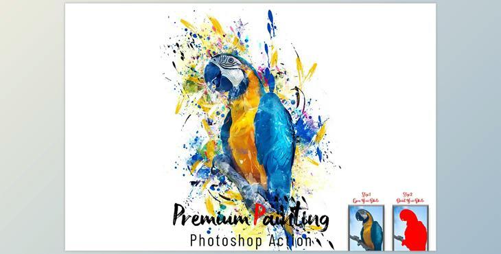 Premium Painting Photoshop Action Creativemarket 7245183