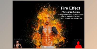 Fire Effect Photoshop Action CreativeMarket-5735159 (ABR, ATN)