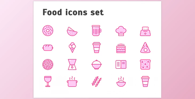 Food Icons Set for bar and restaurant