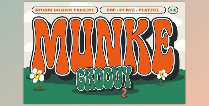 SG - MUNKE Groovy Display Font Creative Market - 7322806