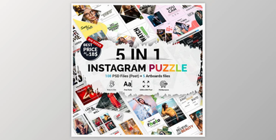 Instagram Puzzle Bundle By Roobii (PSD)