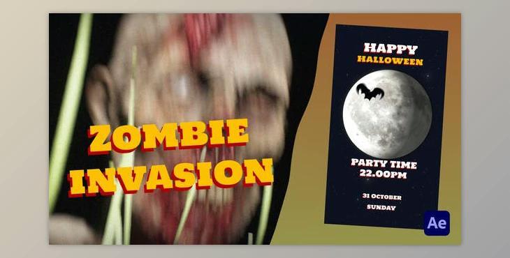 Zombie invasion on Halloween night (Videohive 48259475) - AE Project