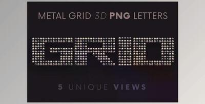 Metallic Grid – 3D Lettering