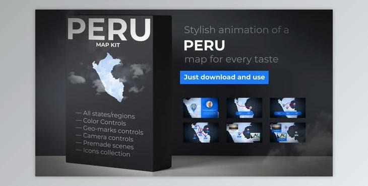 Peru Map – Republic of Peru Map Kit (Videohive 35447604) - AE Project
