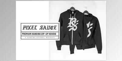 Hanging Zip-Up Hoodie Mockups CreativeMarket – 3432308