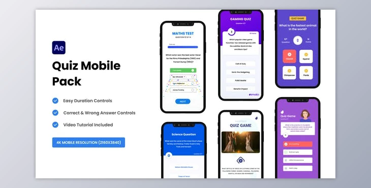 Quiz Mobile Pack (Videohive 35849253) - AE Project