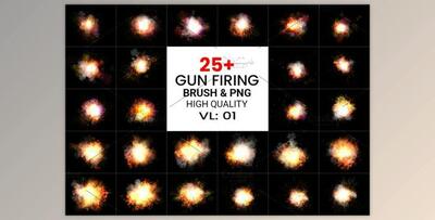 PS Gun Firing Brushes & Png Pack CreativeMarket-6225317 (PNG)