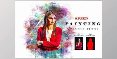 Speed Painting Photoshop Action Creativemarket - 13404403