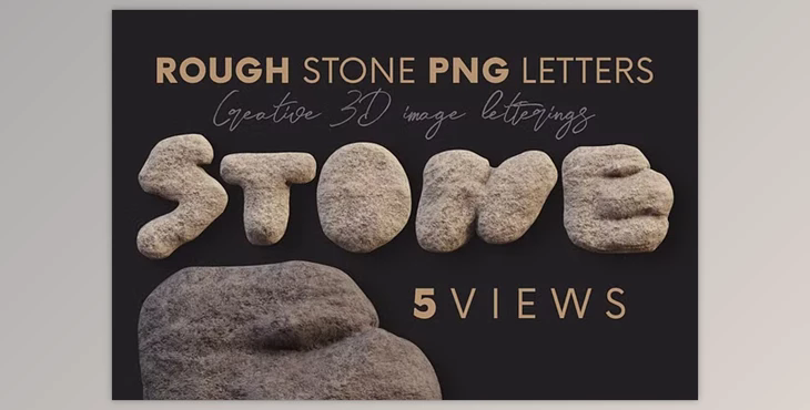 Rough Stone – 3D Lettering Creativemarket – 5287804