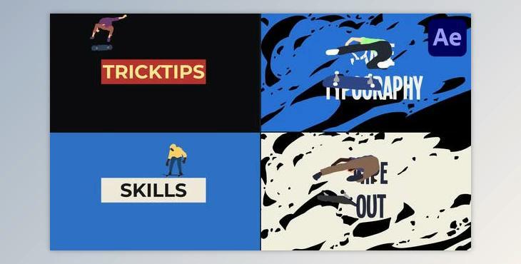 Skateboarding Typography Scenes for After Effects (Videohive 53435837) - AE Project