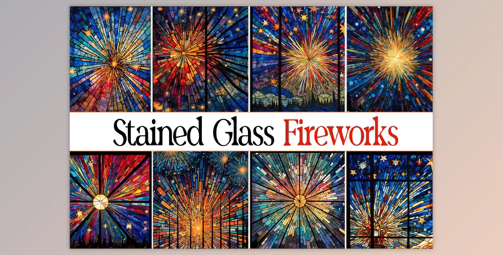 Speckled Glass Fireworks Backgrounds