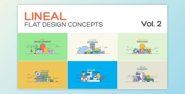 Flat Design Concepts Vol.2 (Videohive 39899572) - AE Project