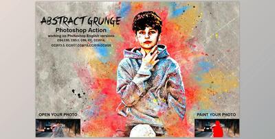 Abstract Grunge Art Photoshop Action CreativeMarket-5490581 (ABR, ATN, PDF, PAT)