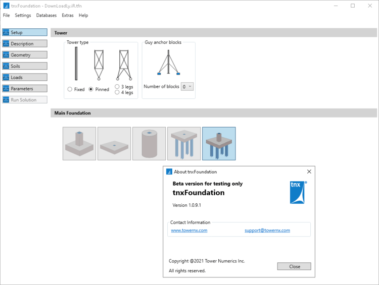 Tower Numerics tnxFoundation 1.1.0.5 Beta