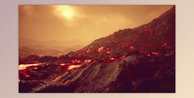 Lava Fields in the End of the Eruption of the Volcano (Videohive 47581116)