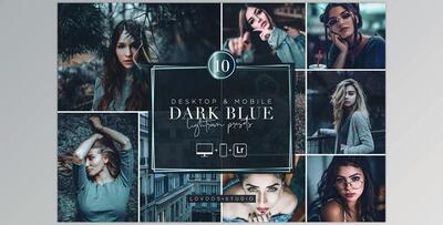 DARK BLUE – Lightroom Presets CreativeMarket-6015455 (XMP, DNG, LRTEMPLATE)