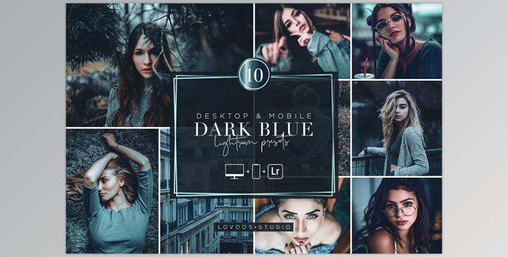 DARK BLUE – Lightroom Presets CreativeMarket-6015455 (XMP, DNG, LRTEMPLATE)