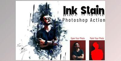Ink Stain Photoshop Action CreativeMarket - 6987823