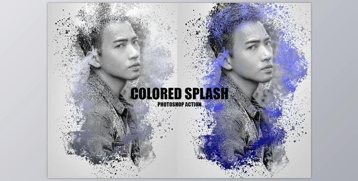 Colored Splash Photoshop Action