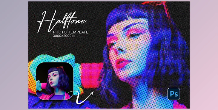 Halftone Photo Template - 94593953